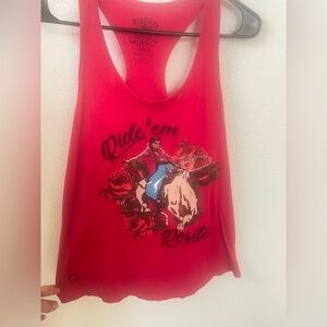 Women's Red Rodeo Quincy Graphic Tank Top
